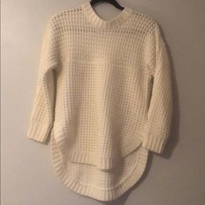 LF Cream Waffle Knit Crewneck Sweater